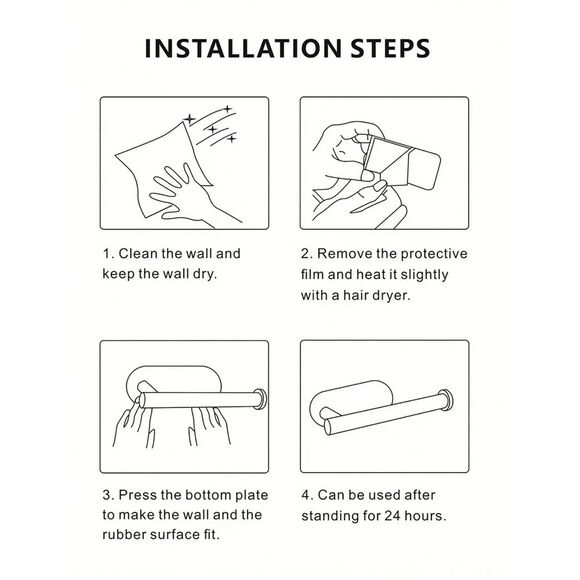 1pc Wall Mounted Bathroom Toilet Tissue Paper Holder Black Easy Install NWT - Picture 6 of 7